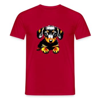 Dog owners Dogs Dachshund Dog Dog Dog owners - Men's T-Shirt - red - Front - AI Model Male 178 dark (178cm)