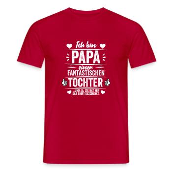ich bin papa einer fantastischen tochter - Männer T-Shirt - Rot - Vorne - AI Model Male 178 dark (178cm)