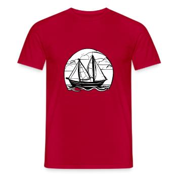 Sailor Sailing Ship Sailing Sailing Sailing Boat: - Men's T-Shirt - red - Front - AI Model Male 178 dark (178cm)