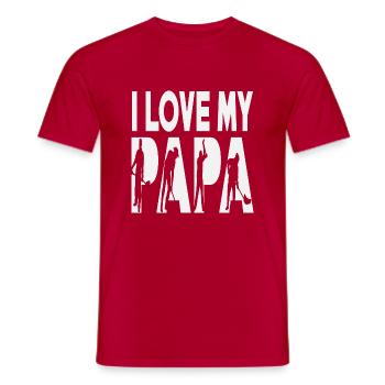 I Love My Papa Steel Worker - Men's T-Shirt - red - Front - AI Model Male 178 dark (178cm)