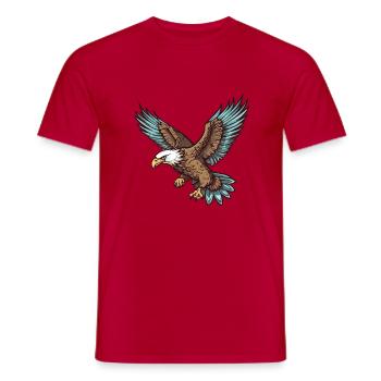 Männer T-SHIRT MIT Adler Motiv - Männer T-Shirt - Rot - Vorne - AI Model Male 178 dark (178cm)