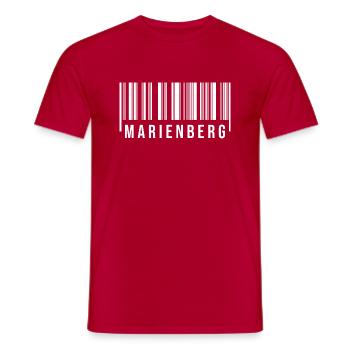 Erzgebirge Strichcode Marienberg - Männer T-Shirt - Rot - Vorne - AI Model Male 178 dark (178cm)
