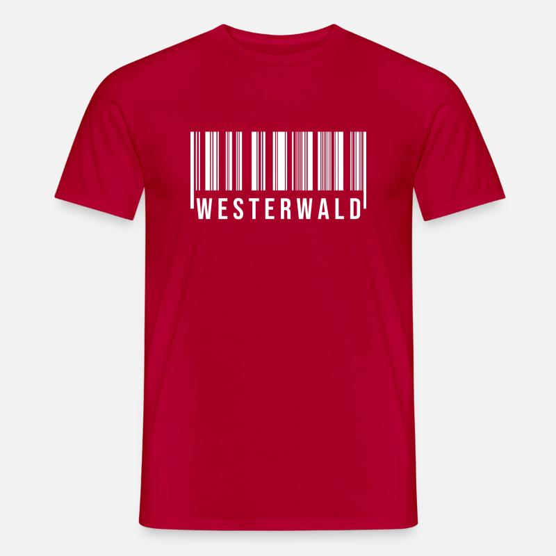 Westerwald Strichcode - Männer T-Shirt - Rot
