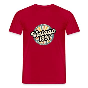 Limited edition vintage 1991 - T-shirt homme - rouge - Devant - AI Model Male 178 dark (178cm)