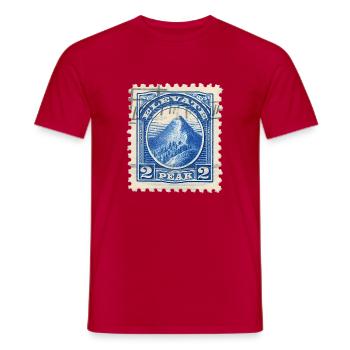 Höhenstempel: Die Gipfel in blau - Männer T-Shirt - Rot - Vorne - AI Model Male 178 dark (178cm)