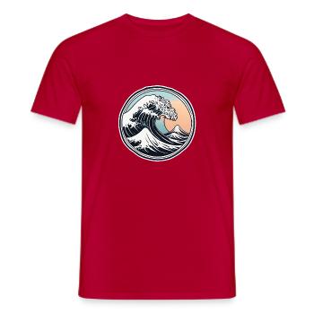 Big Wave - Men's T-Shirt - red - Front - AI Model Male 178 dark (178cm)
