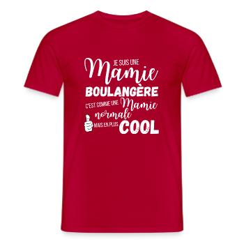 Mamie boulangere - T-shirt homme - rouge - Devant - AI Model Male 178 dark (178cm)