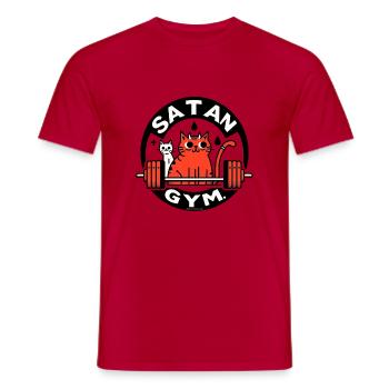 Satan gym Logo - Men's T-Shirt - red - Front - AI Model Male 178 dark (178cm)
