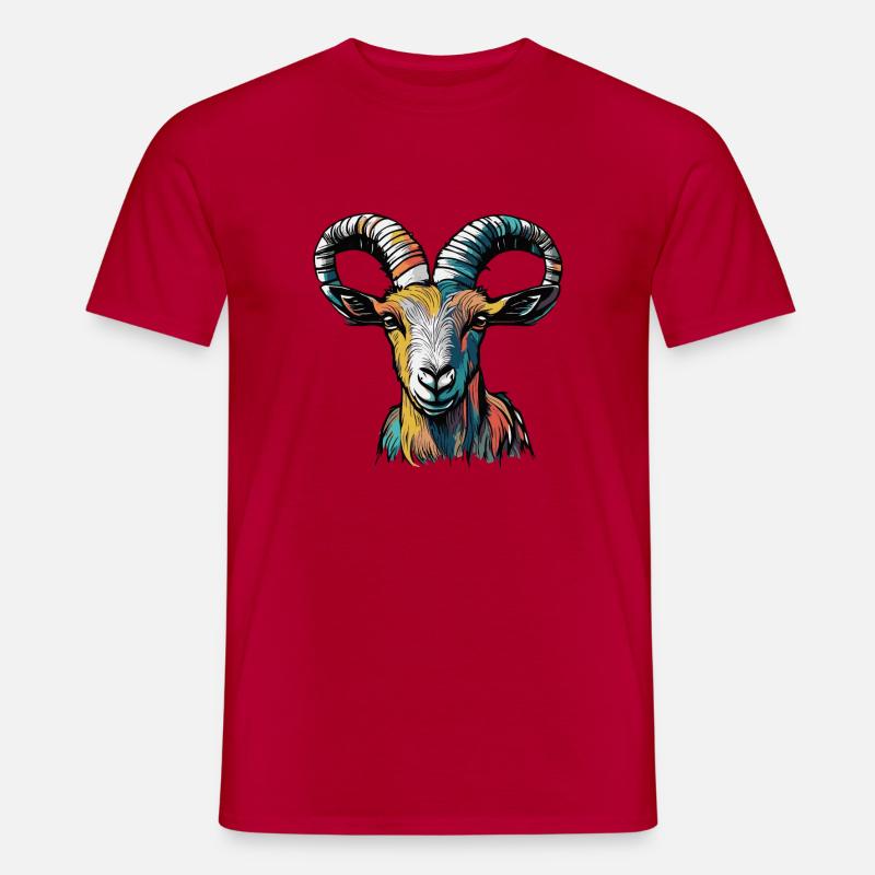 Ziege Steinbock Sternzeichen - Männer T-Shirt - Rot