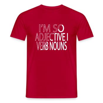 coffeecups editor statement copywriter jokes quote - Men's T-Shirt - red - Front - AI Model Male 178 dark (178cm)