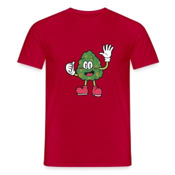 Mascotte Tinygreen - T-shirt homme - rouge - Devant - AI Model Male 178 dark (178cm)