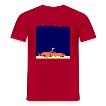 Submarine sunk ground grounded - Men's T-Shirt - red - Front - AI Model Male 178 dark (178cm)