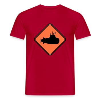 U-Boot Schild Warnung Achtung Gefahr Hinweis Logo - Männer T-Shirt - Rot - Vorne - AI Model Male 178 dark (178cm)