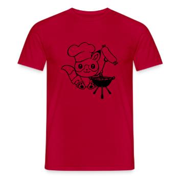 Fox Grills Sausages Grill Master Grilling Cooking - Men's T-Shirt - red - Front - AI Model Male 178 dark (178cm)