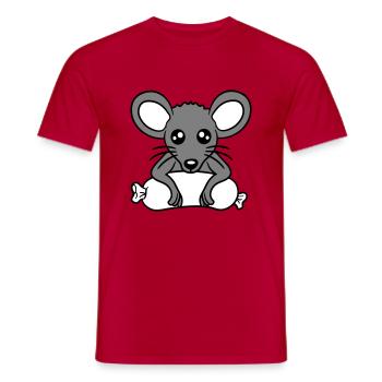 Souris grosse saucisse manger faim saucisse grillades - T-shirt homme - rouge - Devant - AI Model Male 178 dark (178cm)