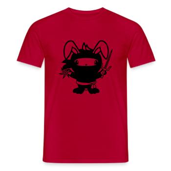 Hase Ninja Stern Kämpfer Japanischer Assassine - Männer T-Shirt - Rot - Vorne - AI Model Male 178 dark (178cm)