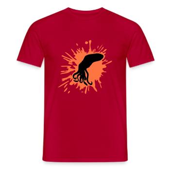 Octopus Paint Blobs Octopus Drops Graffiti Blobs - Men's T-Shirt - red - Front - AI Model Male 178 dark (178cm)