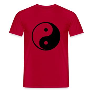 Ying Yang - Männer T-Shirt - Rot - Vorne - AI Model Male 178 dark (178cm)