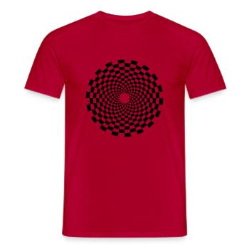 psychedelic_circle - Männer T-Shirt - Rot - Vorne - AI Model Male 178 dark (178cm)