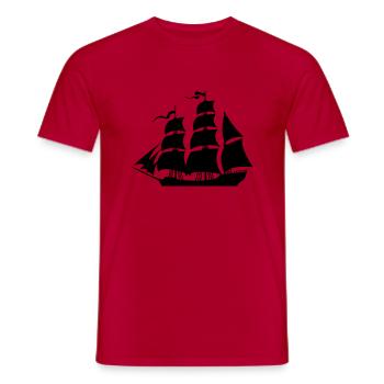 Sailboat eu - Men's T-Shirt - red - Front - AI Model Male 178 dark (178cm)