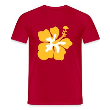 Hibiscus Hawaii Flower Flower - Men's T-Shirt - red - Front - AI Model Male 178 dark (178cm)