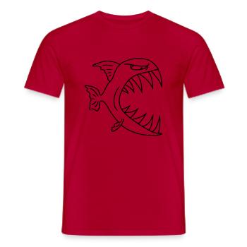 Monster Fish - Men's T-Shirt - red - Front - AI Model Male 178 dark (178cm)