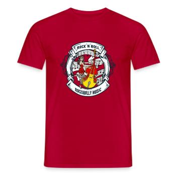 Rockabilly Music - Rock’Roll - T-shirt homme - rouge - Devant - AI Model Male 178 dark (178cm)