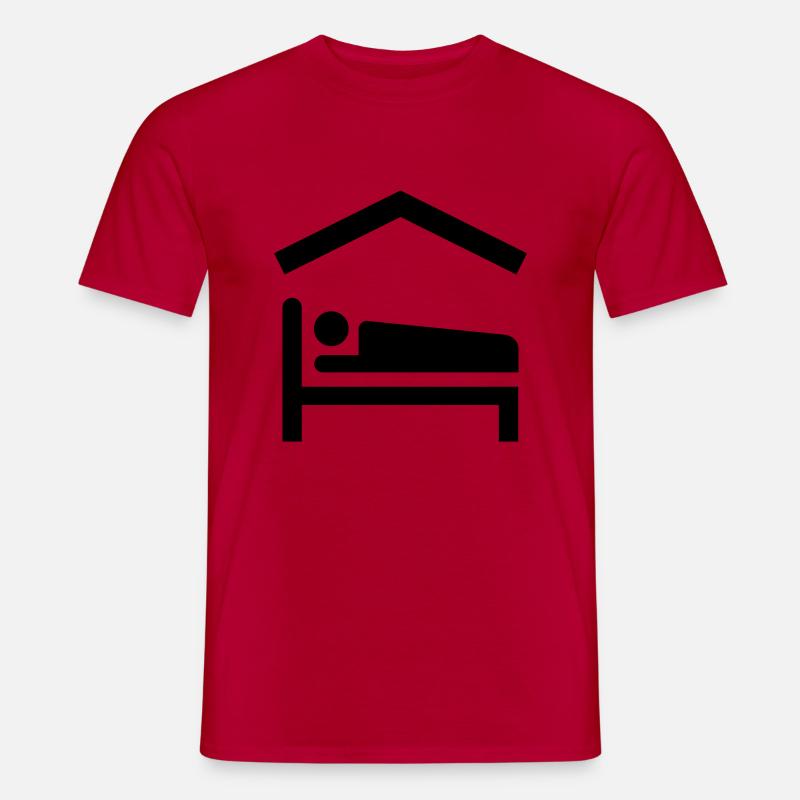 Bed, Backpacker, House, Haus, Herberge - Männer T-Shirt - Rot