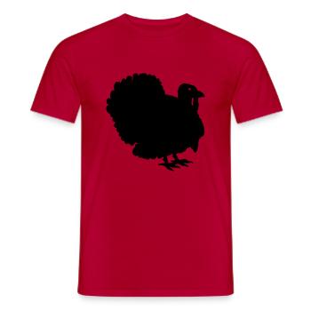 Silhouette Thanksgiving Truthahn - Männer T-Shirt - Rot - Vorne - AI Model Male 178 dark (178cm)