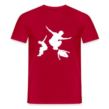 Course Libre Hommes Parkour Femmes - T-shirt homme - rouge - Devant - AI Model Male 178 dark (178cm)