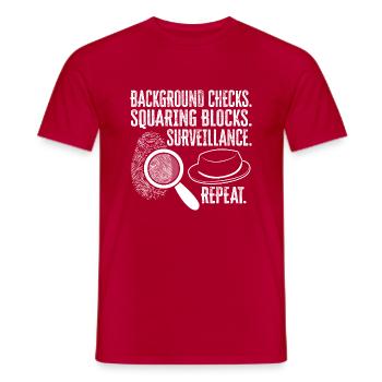 Spion Privatdetektiv Ermittler Detektiv Geschenk - Männer T-Shirt - Rot - Vorne - AI Model Male 178 dark (178cm)