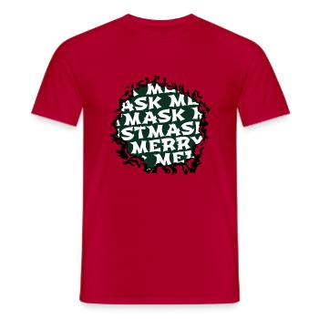 statement christmas dino bike moon fairy tail - Männer T-Shirt - Rot - Vorne - AI Model Male 178 dark (178cm)