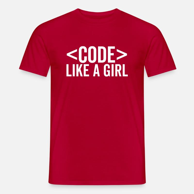 Code wie ein Mädchen - Männer T-Shirt - Rot