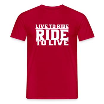 Rouler pour vivre Vivre pour rouler - T-shirt homme - rouge - Devant - AI Model Male 178 dark (178cm)