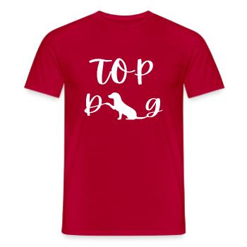 TOP DOG - Men's T-Shirt - red - Front - AI Model Male 178 dark (178cm)