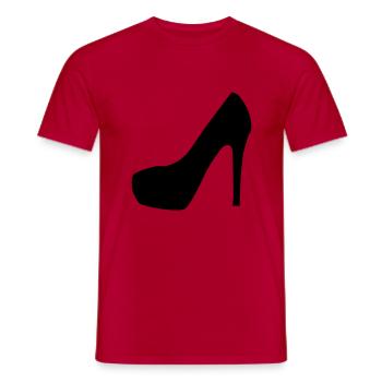 high_heel_f1 - Men's T-Shirt - red - Front - AI Model Male 178 dark (178cm)