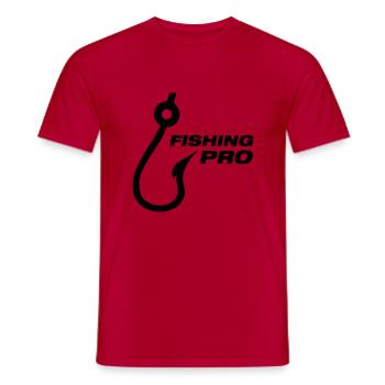 fishing_pro_f1 - T-shirt homme - rouge - Devant - AI Model Male 178 dark (178cm)