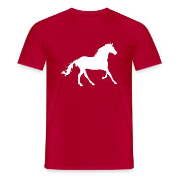 Pferd - Männer T-Shirt - Rot - Vorne - AI Model Male 178 dark (178cm)