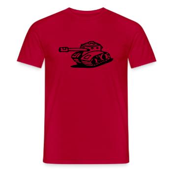 tank gepanzerter panzer armee militärischer kampfp - Männer T-Shirt - Rot - Vorne - AI Model Male 178 dark (178cm)