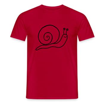 schnecke - Männer T-Shirt - Rot - Vorne - AI Model Male 178 dark (178cm)