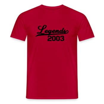 Legends are born in 2003 - Men's T-Shirt - red - Front - AI Model Male 178 dark (178cm)