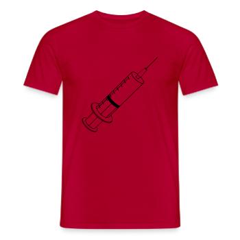 Corona Impfung - Männer T-Shirt - Rot - Vorne - AI Model Male 178 dark (178cm)
