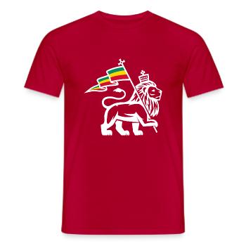 Silhouette Reggae Reggaeton Lion drapeau cadeau - T-shirt homme - rouge - Devant - AI Model Male 178 dark (178cm)