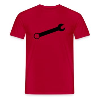 OUTIL CLES - T-shirt homme - rouge - Devant - AI Model Male 178 dark (178cm)