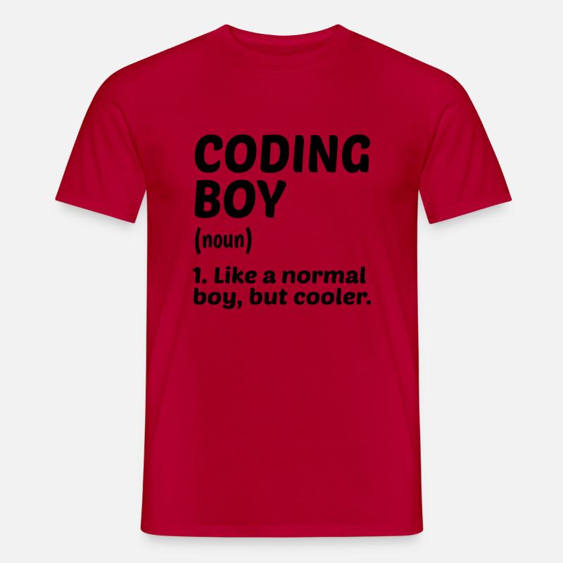 Coding Boy Definition Noun Software Developer Prog - Männer T-Shirt - Rot