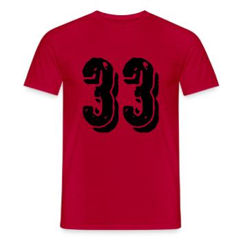 33 number jersey - Men's T-Shirt - red - Front - AI Model Male 178 dark (178cm)