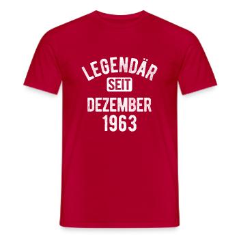 60. Geburtstag Geschenk 60 Jahre Legendär seit Dez - Männer T-Shirt - Rot - Vorne - AI Model Male 178 dark (178cm)