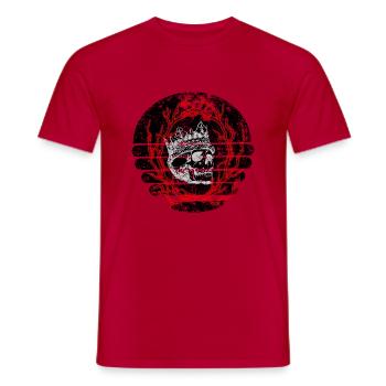 Zuckerschädel und Feuer - Männer T-Shirt - Rot - Vorne - AI Model Male 178 dark (178cm)