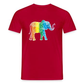 Éléphant - T-shirt homme - rouge - Devant - AI Model Male 178 dark (178cm)