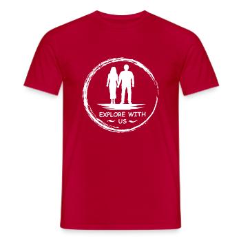 Explorez avec nous - Couple - T-shirt homme - rouge - Devant - AI Model Male 178 dark (178cm)